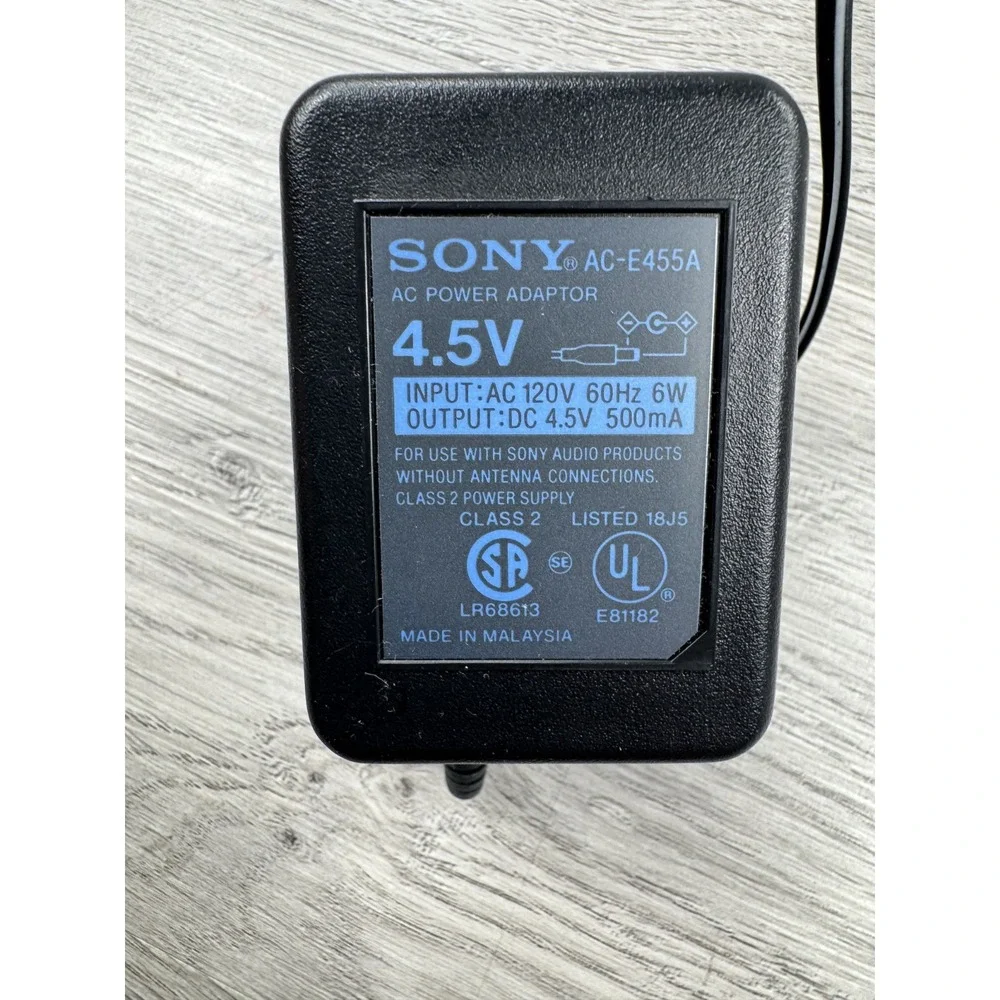 Genuine SONY AC-E455 Walkman Discman AC Power Adaptor 4.5V 500mA